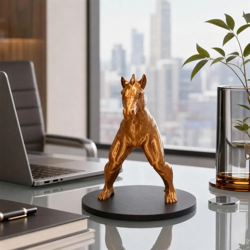 3d Printed Horse Ornament Modern Luxury Horse Decoration Reverse Horse Man Statue Bronze Gold Finish Mythical Creature for Home