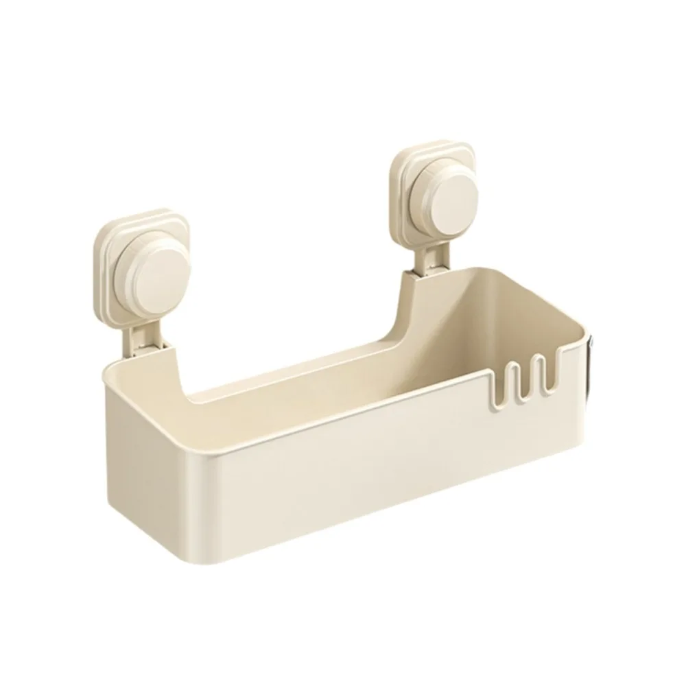 

Plastic Suction Cup Storage Box Wall Mounted Punch-Free Ginger Garlic Storage Baskets Save Space Removable Shower Basket