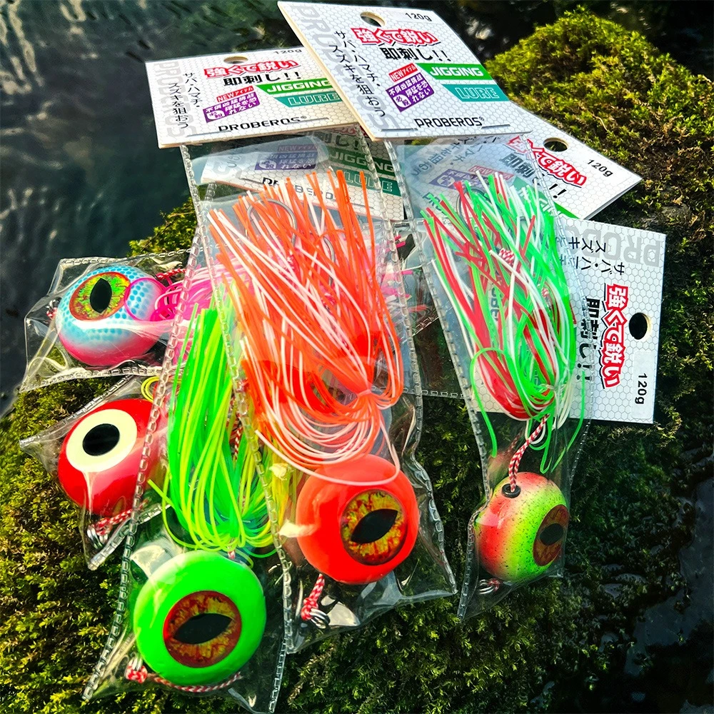 1Pc 20g-120g Tenya Tai Rubber Kabura Jig Slide Jig Snapper Grouper Sea-bream Jig Head With Rubber Skirt Jigging Lure