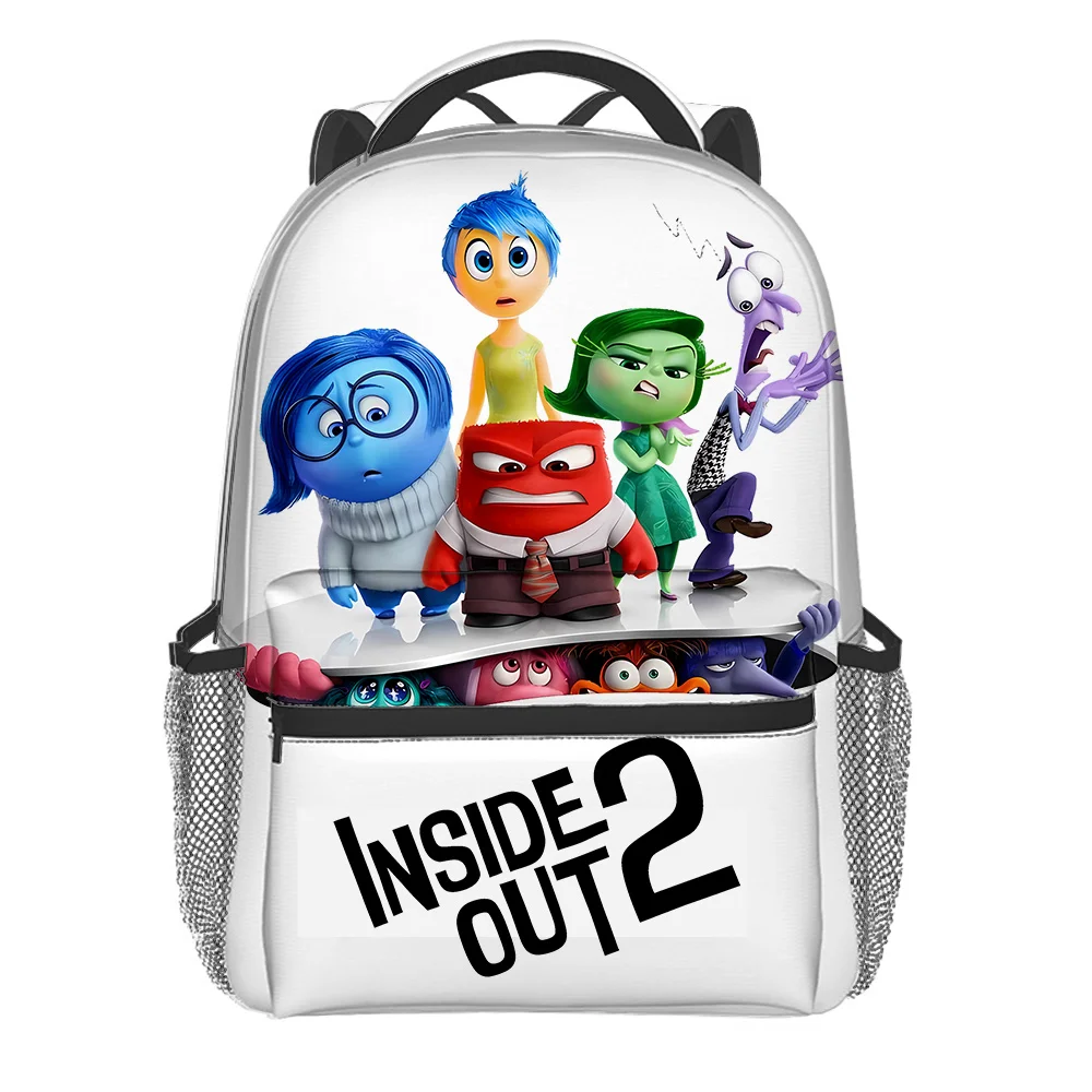 Inside Out 2 Disney Backpack Cartoon Full Printing Schoolbag Student Supplies Rucksack Gift Boys Girls Knapsack Children Outdoor