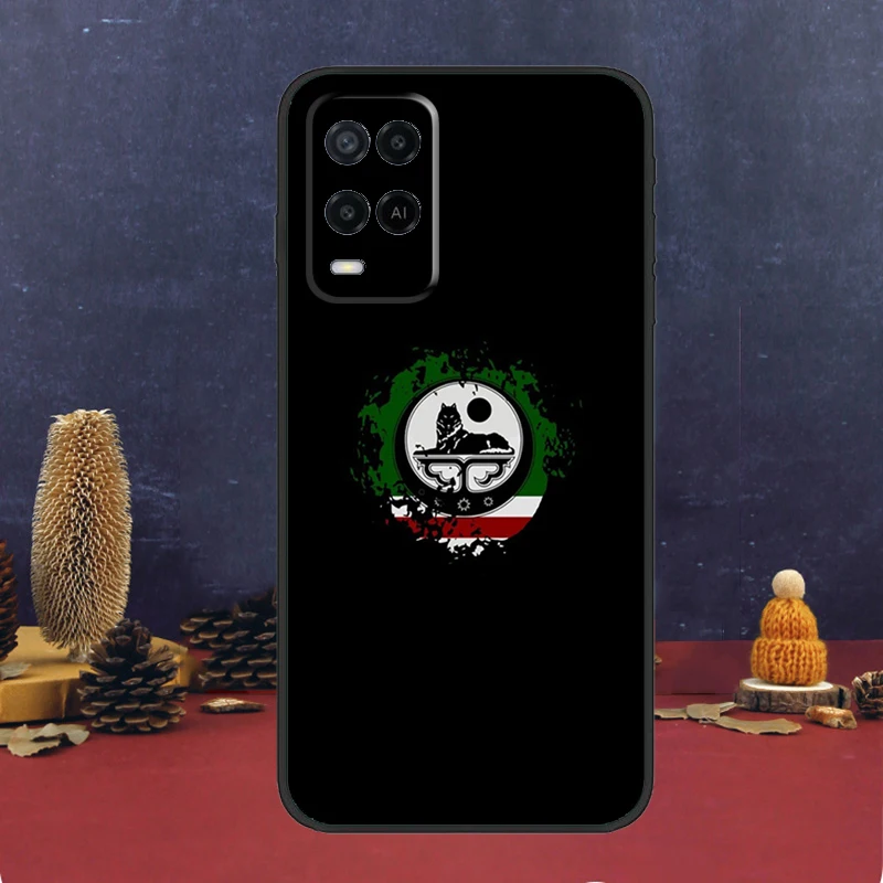 Chechnya Flag Chechen Wolf For OPPO A96 A76 A16 A54 A74 A94 A58 A78 A98 A5 A9 A53 A52 A72 A91 A15 A17 A57 A77 A79 Case