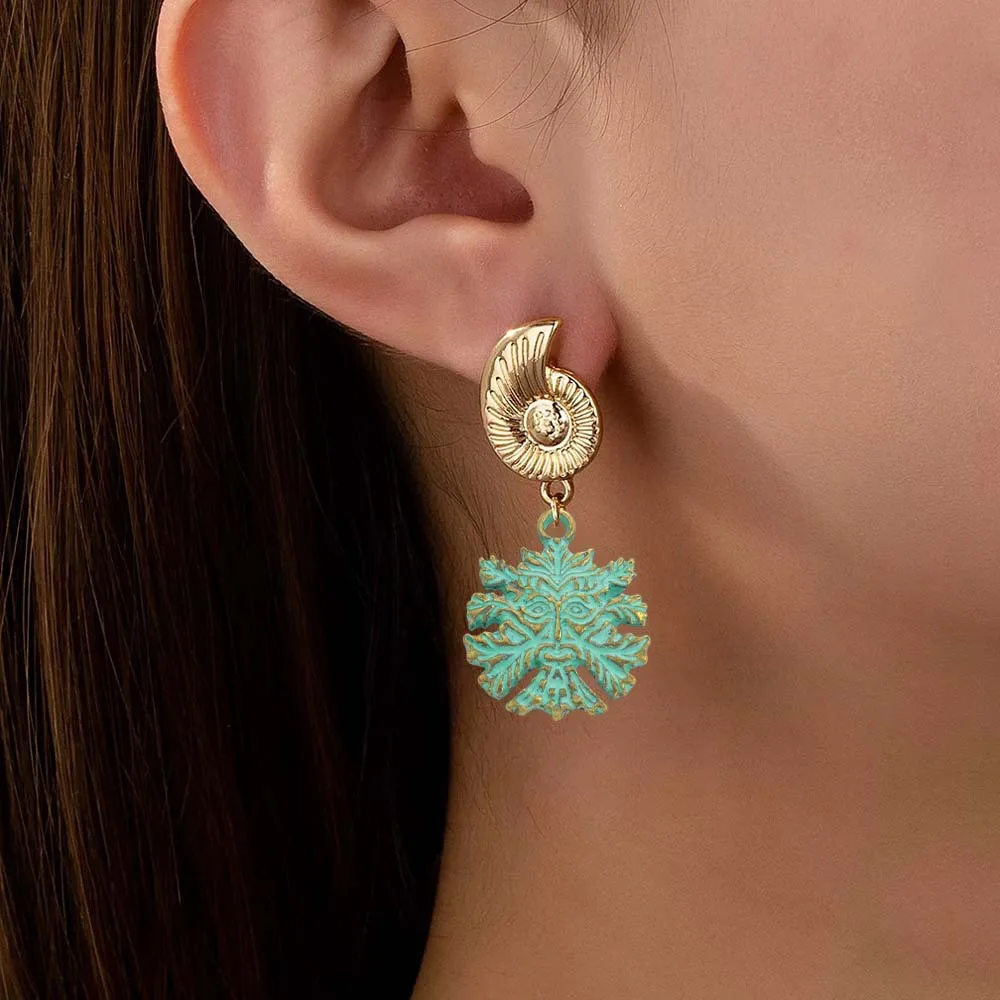 إكسسوارات مجوهرات مصنوعة من خليط معدني، أقراط ملونة باللون الأخضر العتيق، المعلقات، الأساور الإبداعية، القلائد، المعلقات الصغيرة