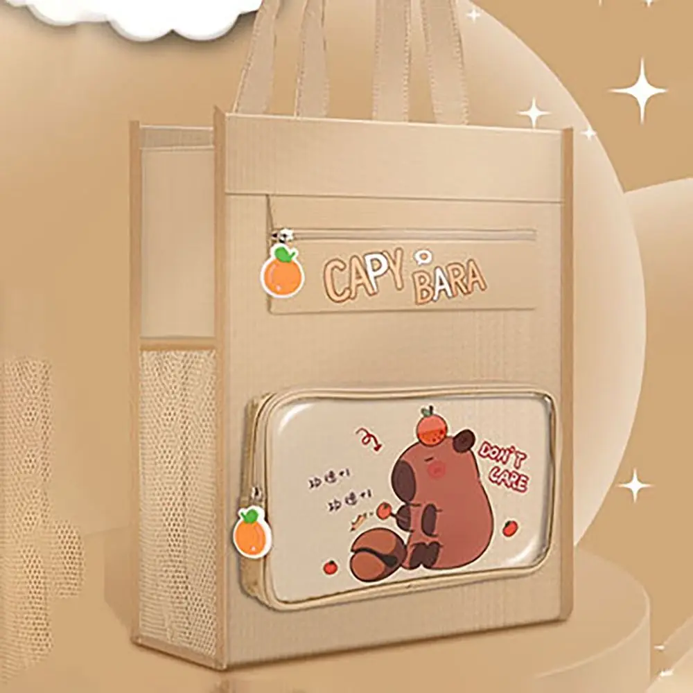 Capybara Canvas Bag Convenient Zipper Large Capacity Reticule Multifunctional Waterproof Storage Bag Student