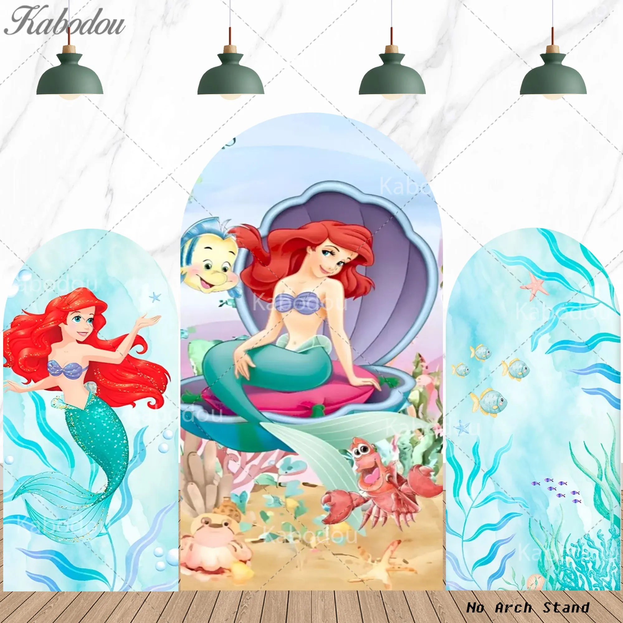 

The Little Mermaid Arch Backdrop Princess Ariel Underwater Theme Birthday Party Photography Backgrounds Living Room Decor Props
