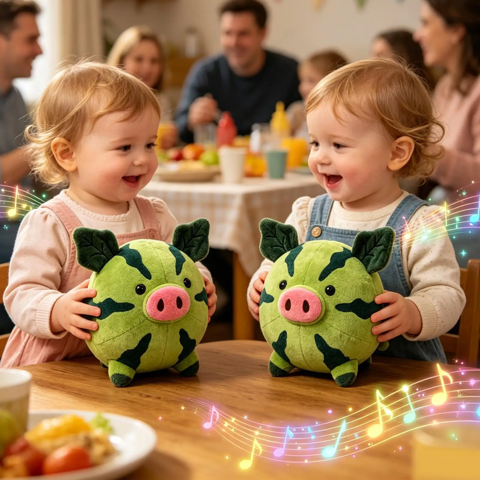

Interactive Music Plush Watermelon Shape Stuffed Animal Interactive Plush Toys With Sounds For Age 0-3 Children Indoor Outdoor