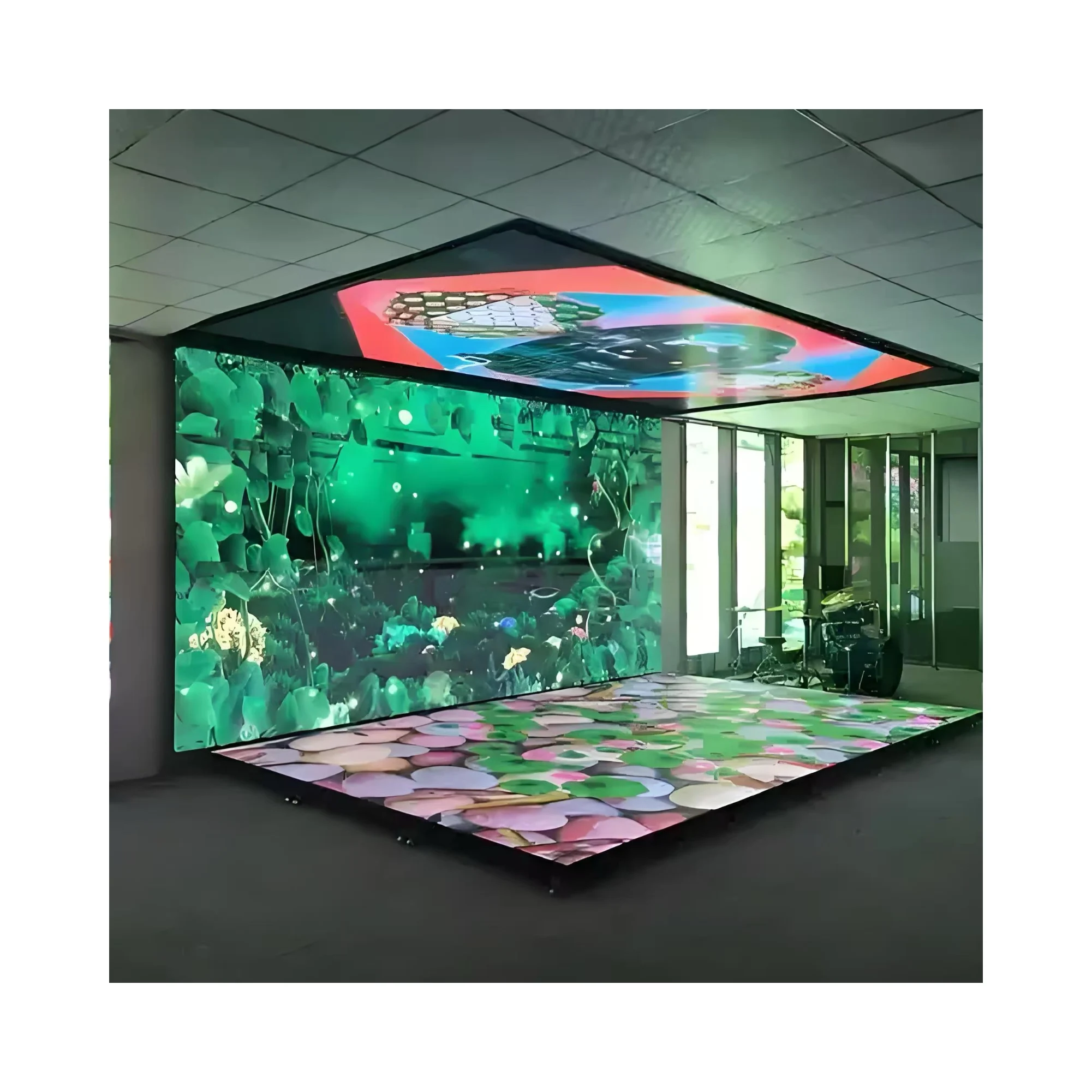 

Indoor Cool Full-Color Interactive Standing Ground LED Video Wall P3.91 P4.81 DJ Booth Bar Dance Floor Led Display Large Screen