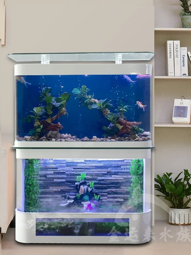 Living Room Entrance Fish Tank Glass Large Change Water Ecological Water Screen Aquarium Turtle Water and Land Tank