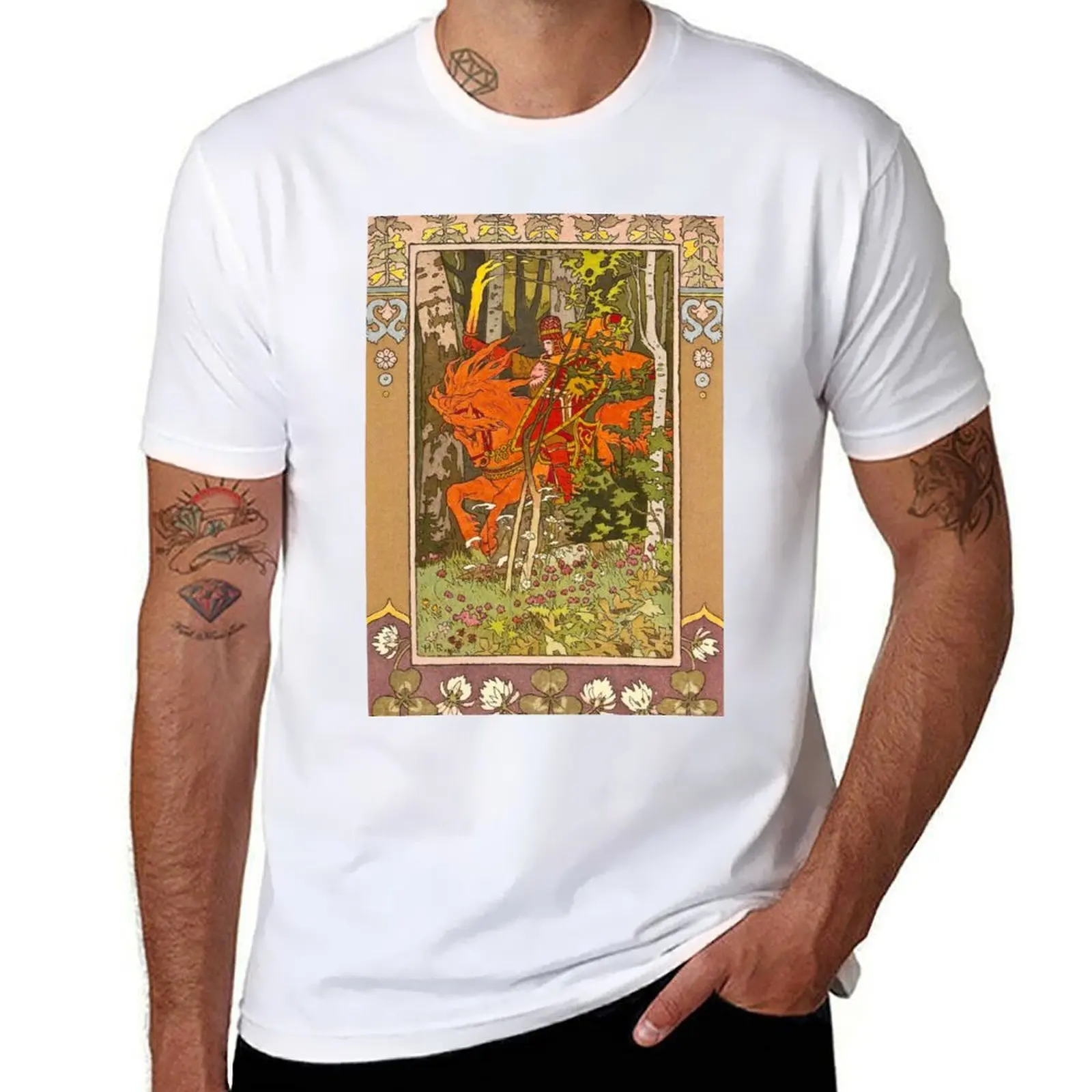 

Ivan Bilibin. Red rider. Illustration for the fairy tale Vasilisa the beautiful. 1899 T-Shirt man t shirts cotton T-Shirt