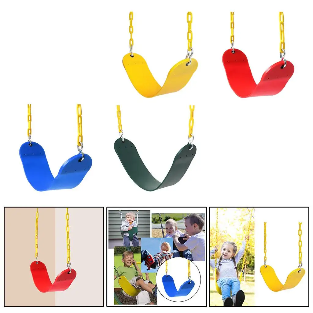 

Прочное сиденье для качелей с 66-дюймовой пластиковой цепью, садовые качели на заднем дворе
