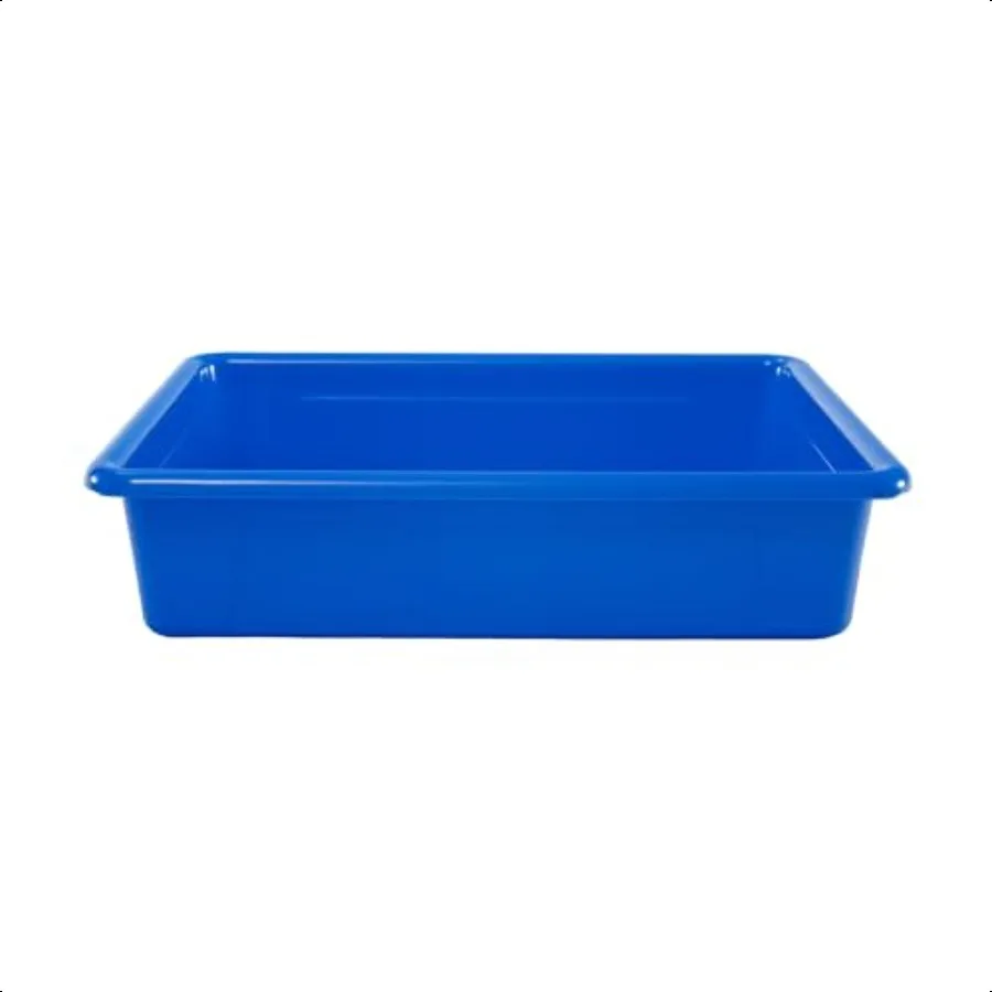 صينية تخزين بلاستيكية متينة ذكية للمدرسة، تصميم متعدد الوظائف للمنزل والفصول الدراسية والمزيد من حجم الحروف باللون الأزرق