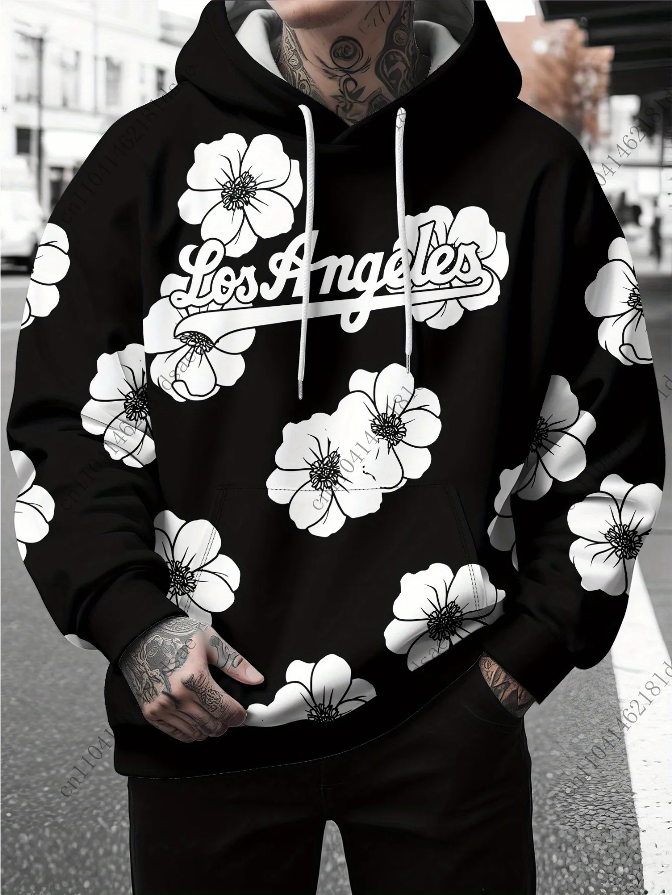 

Толстовка с теплой волной, модная повседневная одежда, толстовка из полиэстера, пальто, мужское пальто с 3D принтом Лос-Анджелес, буква с цветочным геометрическим узором