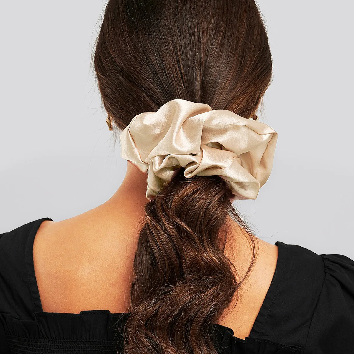 ربطات شعر حمراء للفتيات ربطات شعر حبال كبيرة الحجم لإكسسوارات ذيل الحصان والحرير الساتان #1