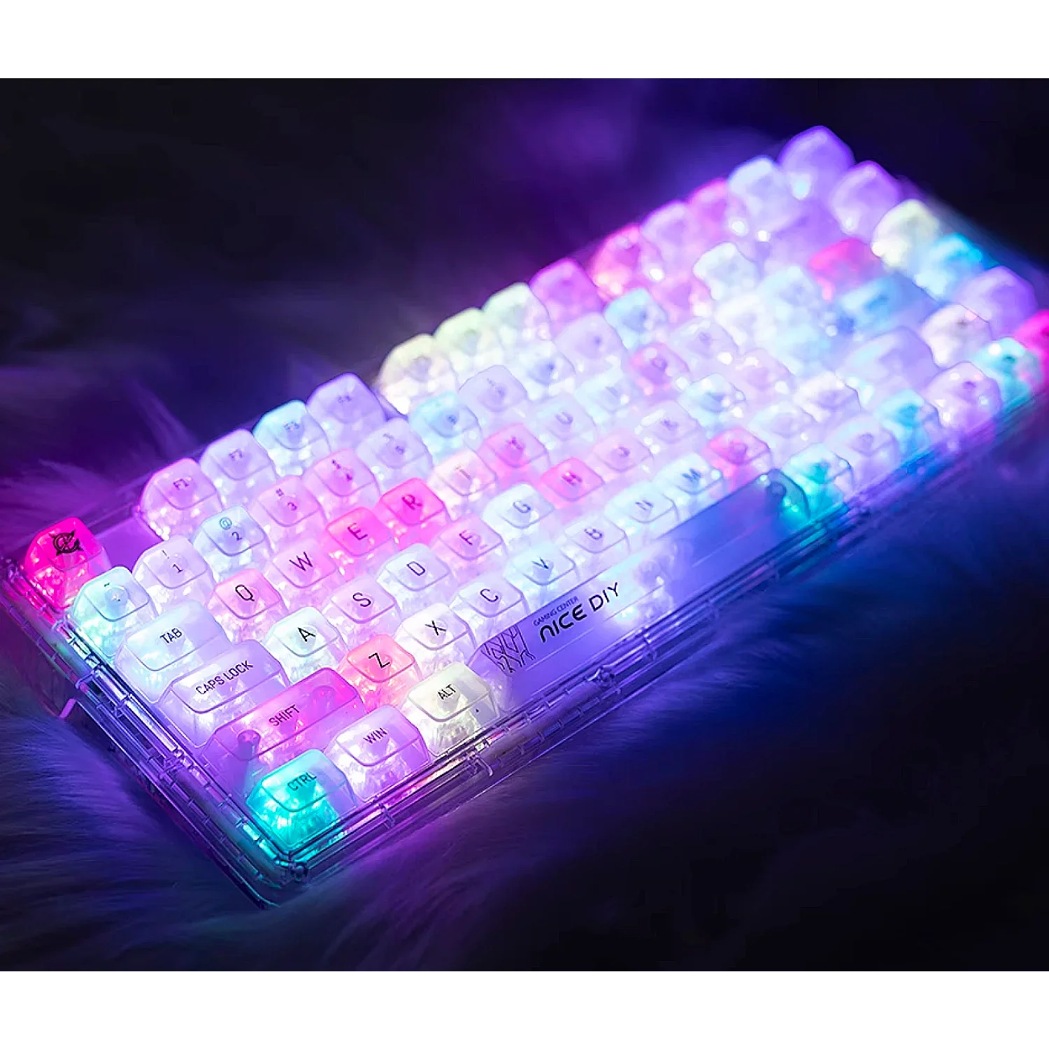 Transparent Keycaps PBT Small Set DIY Matte Crystal Keycaps for 60/80/87/98/104/108 Mechanical Keyboards