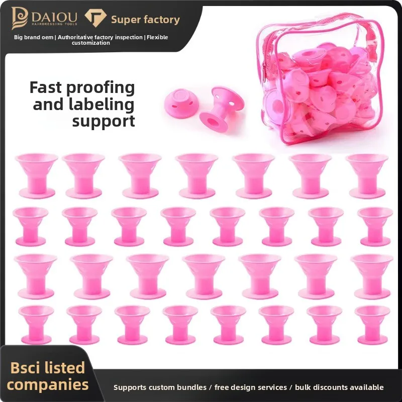 

8pc-Spot silicone curling iron, mushroom bell curling iron, no damage, no heat, curling iron, bangs, hair tools wholesale