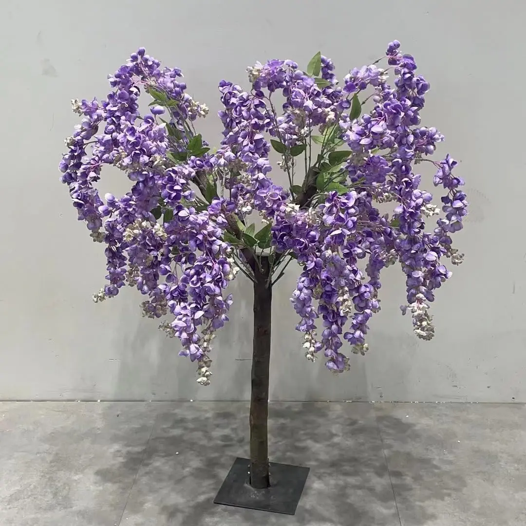 

1.2M/4FT Artificial Cherry Blossom Trees Simulation Bean Flower Weeping Wishing Tree for Wedding Party Decor