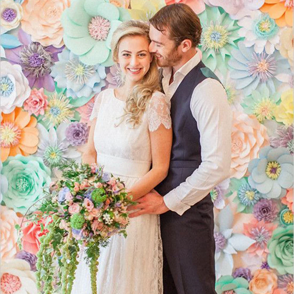 

2 Pcs Crepe Wedding Decoration Paper Flowers for Weddings Party Bouquet Artificial