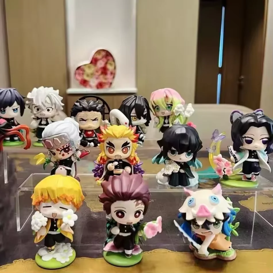 6 uds/12 Uds. Muñecas Demon Slayer Tanjiro y Nezuko de PVC, personajes de anime de Demon Slayer de 7-9 cm, regalo perfecto para amigos.