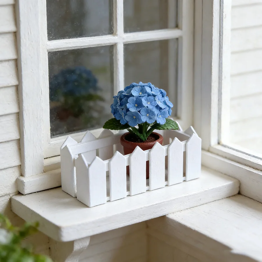 

Миниатюрный белый забор-кашпо для кукольного домика в масштабе 1:12, деревянная подставка для цветочного горшка, декор для садового забора для диорам и оформления сцен
