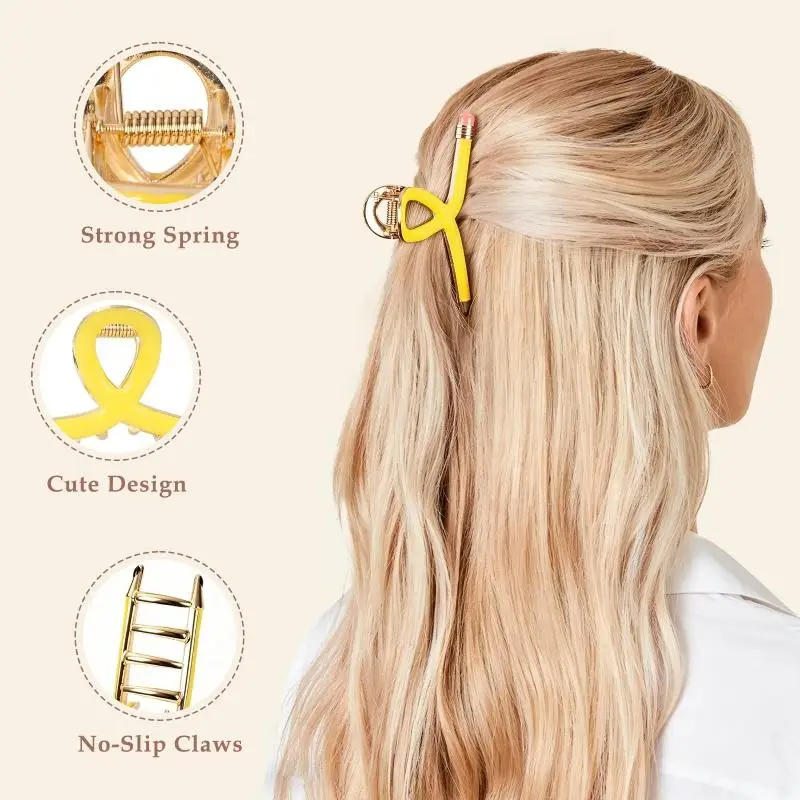 Pencil Shaped Metal Hair Claw Clips Minimalist Elegant Hair Barrettes Fashion Hair Grab Clips Women Daily Hairstyle Accessory