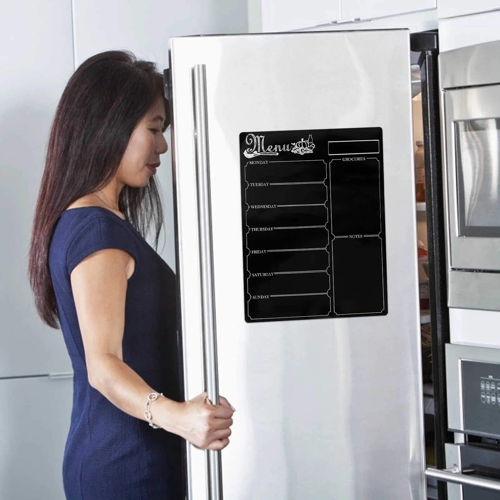 مفكرة وجبة مغناطيسية مخطط النظام الغذائي الأسبوعي للثلاجة والثلاجة ومنظم القائمة والغداء والعشاء ومتتبع مجلة الطعام #6