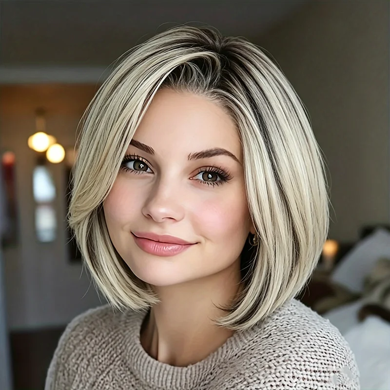 Silver Gray Short Pixie Synthetic Wig Women Natural Layered Hair Heat Resistant Wig Daily Halloween Christmas Party Costume Wigs