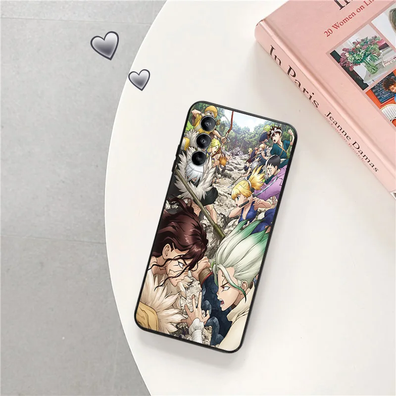 Ultra Thin Black Phone Case for Motorola G9 Edge 20 30 40 G50 G51 G60 G71 G22 G32 G52 G72 G53 G73 Dr. STONE Anime Cover