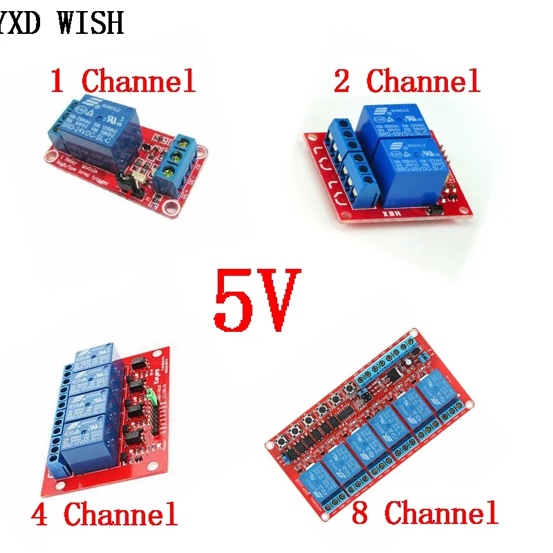 1 2 4 8 Channel DC 5V Relay Module with Optocoupler Low Level Trigger Expansion Board for arduino 5 V Relays Board 1/2/4/8 Way