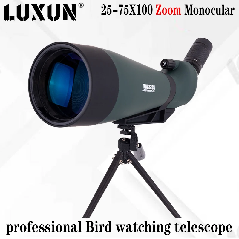 LUXUN 25-75x100 Monocular Telescope Monocular with Zoom Bird Watching Telescope Night Vision Spyglass for Travel Hunting Camping