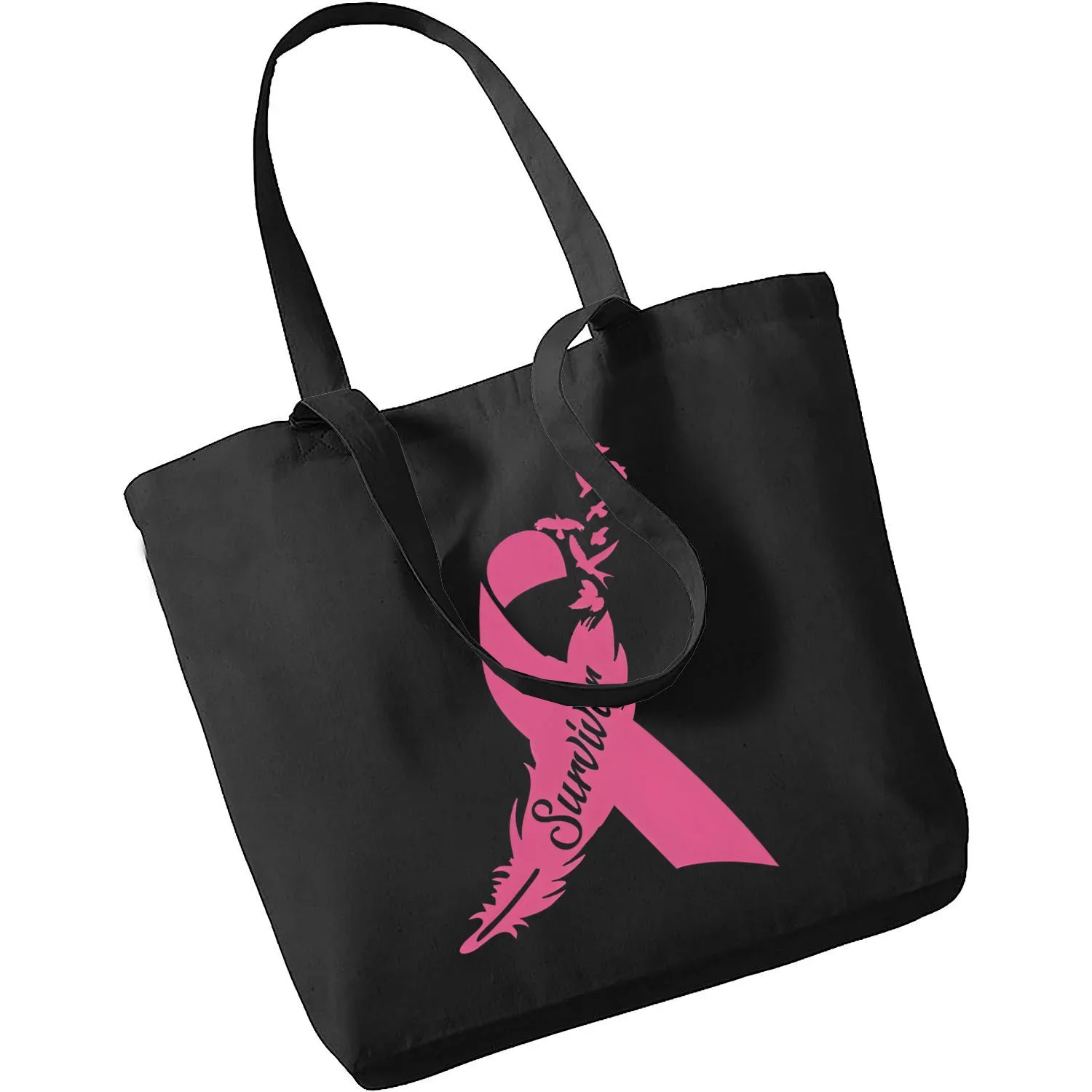 Ottobre rosa consapevolezza del cancro al seno grande borsa di tela Harajuku donna Casual ToteBag modello stampato borsa di tela