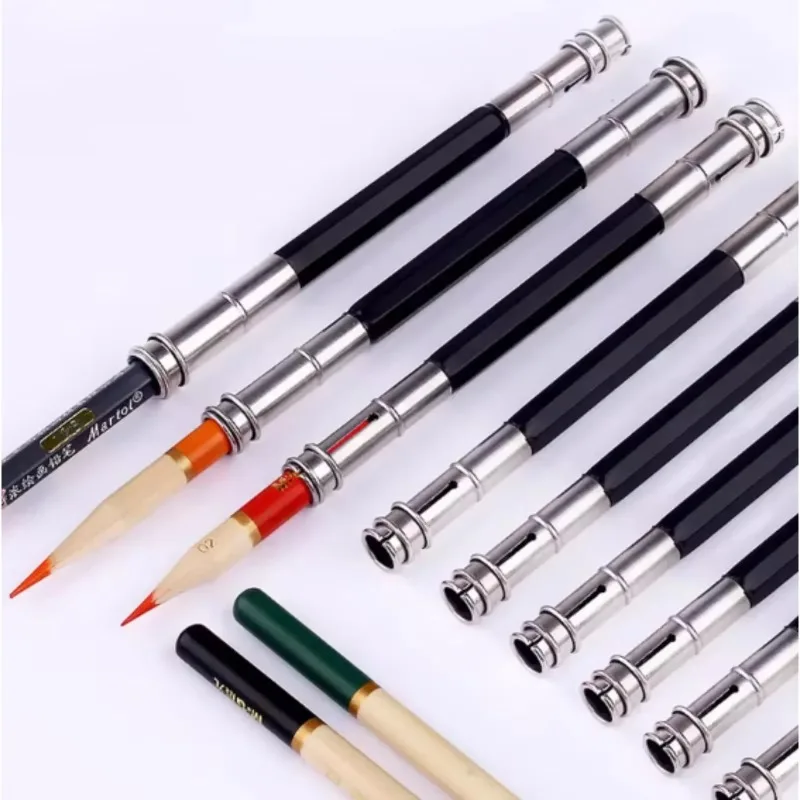 1 Pcs Adjustable Dual Head /Single Head Pencil Extender Holder Sketch School Office Painting Art Write Tool for Writing Gift