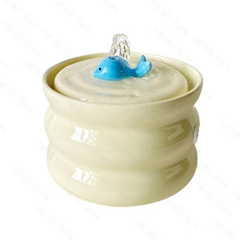 Cat Water Fountain 800ml Ceramic Automatic Low Noise Pet Drinker with Filter Small Dogs Water Dispenser Auto Drinking