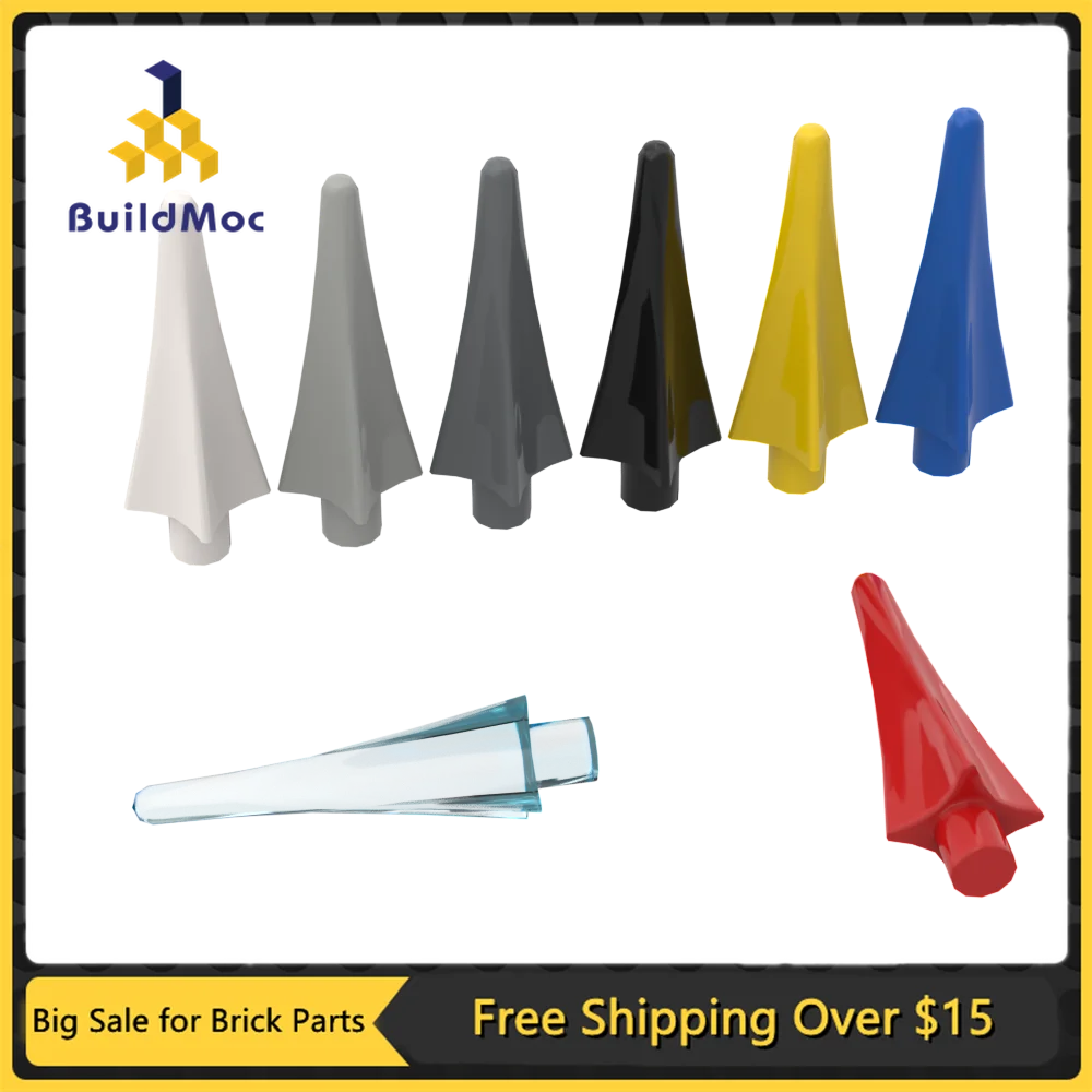 

10Pcs MOC Parts 24482 Weapon Spear Tip with Fins Compatible Bricks