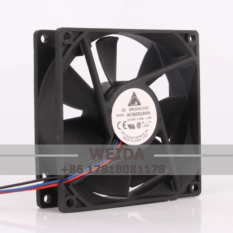 Delta 12V 48V DC24V 0.25A EC AC 92X92X25mm 9025 9CM 3-wire converter Double ball Centrifugal exhaust AFB0924HH cooling fan