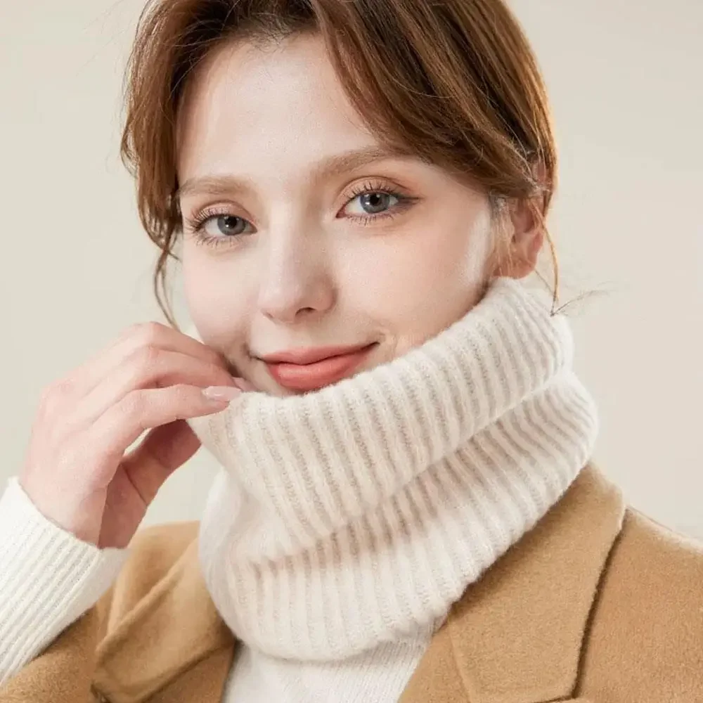 New Knitted Neck Protector Scarf For Women Men Turtleneck Face Cover Winter Skating Snood Scarves Windproof Collar Scarf - Image 5
