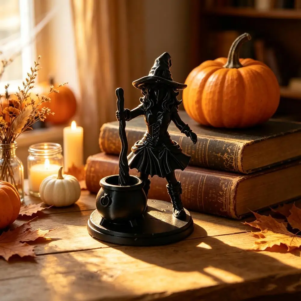 Halloween Desktop Decoration Fantasy Little People Cooking Witch Modern Style Display Piece Home Gift Table Decoration