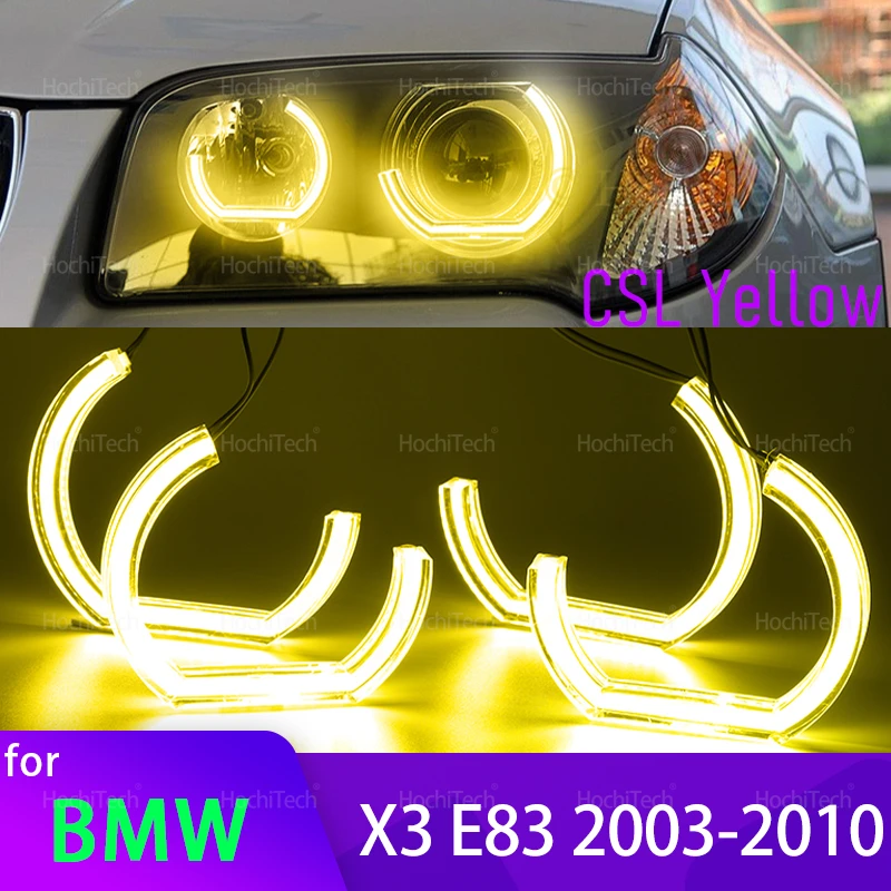

Для BMW E83 X3 2003 2004 2005 2006 2007-2010 Супер яркий CS CSL Стиль Лимонно-желтый DRL Angel Eyes Свет дневные ходовые огни