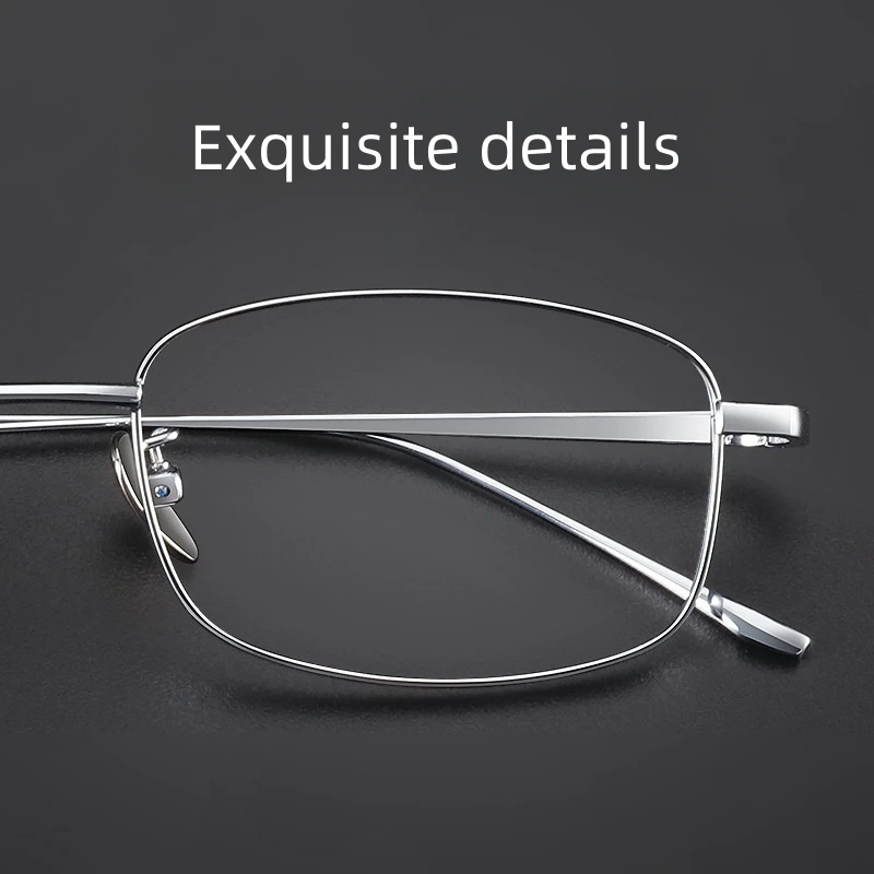 FIRADA Fashion Eyeglasses Vintage Luxury Pure Titanium Eyewear Square Optical Prescription Glasses Frame For Men Women 8027-C