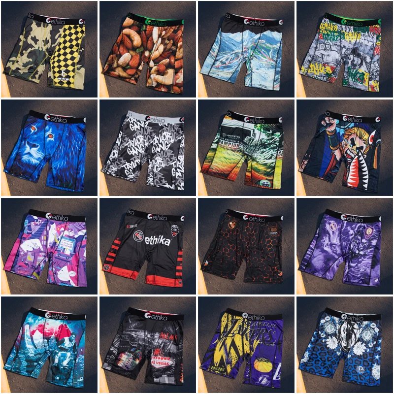 

ETHIKA 1Pcs Men Underwear Boxers Breathable Mesh Crotch Man Underpants Plus Size Mens Panties L-3XL Autumn Men's Boxers Briefs