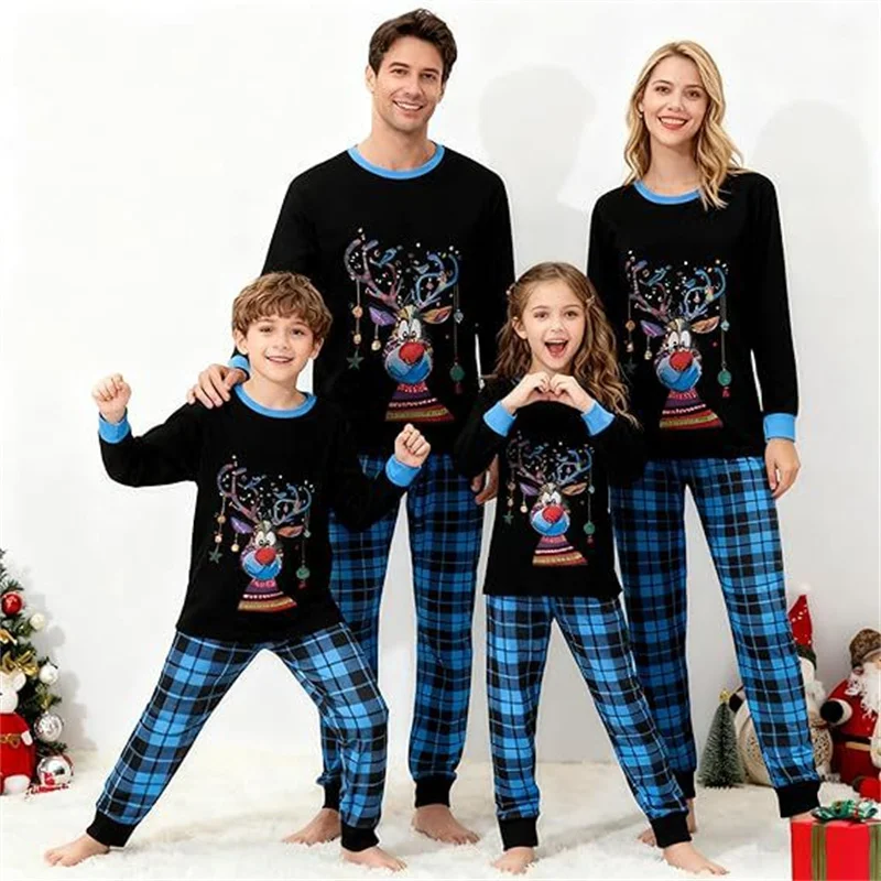 Christmas Day Matching Clothes Family Festival Pajamas Suits Children Adults Comfortable Autumn Long Sleeve Home Clothes Sets