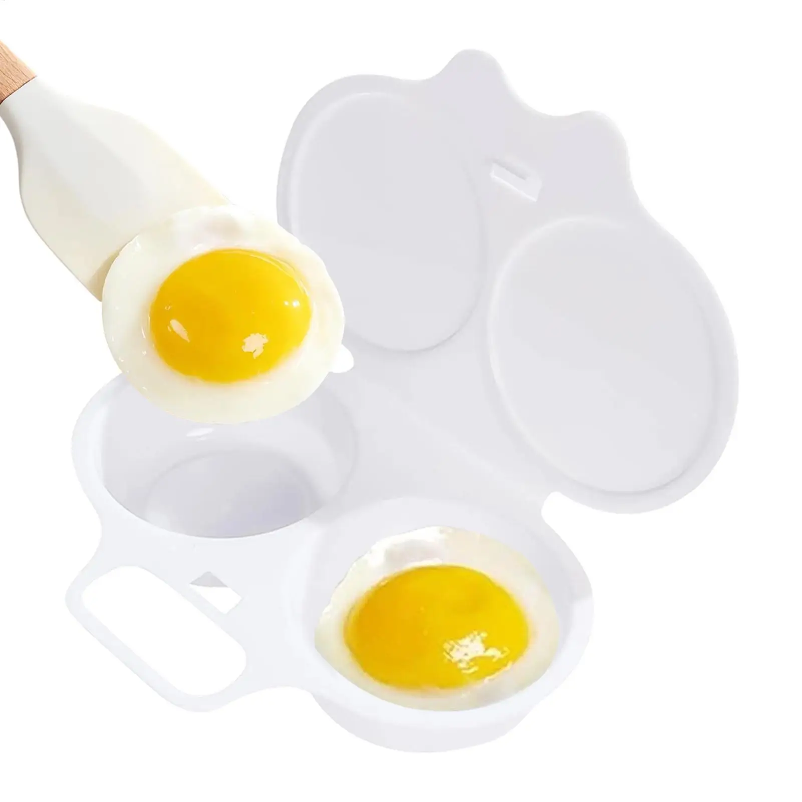 Food Grades Plastic Microwave Egg Cooker Heat Resistant Kitchen Cooking Mold Egg Fryer Easy To Clean Portable Steamed Egg Box
