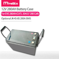 12V Battery Case DIY Portable Battery Box For 4S 280AH 230AH Optional Jikong 200A BMS 2A Balance TFT LCD Tape Bolt For RV Yacht