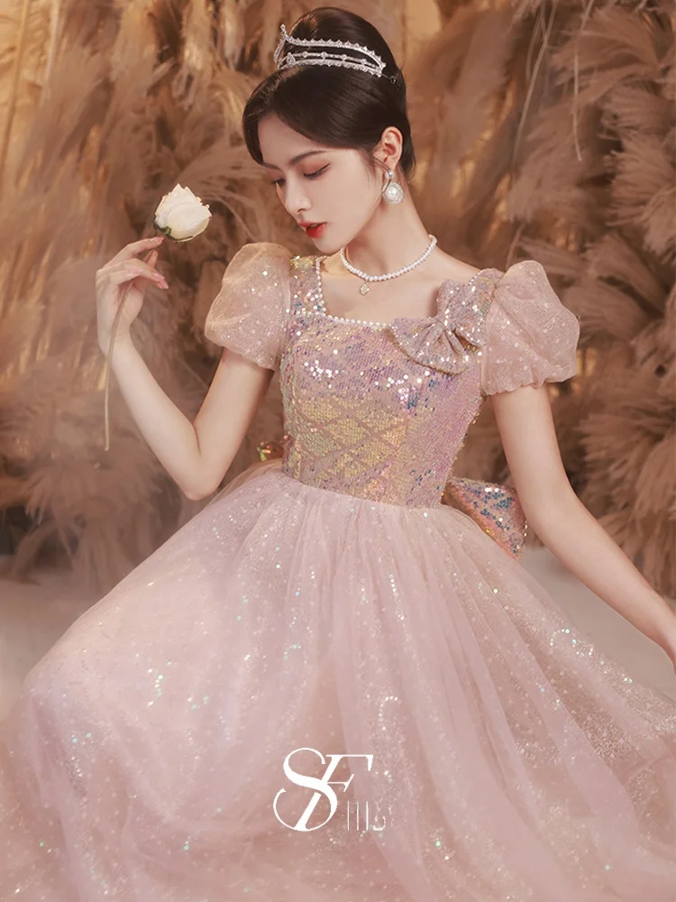 

Ele Evening Gown Women's Music Student Art Exam Elegance High-End Banquet Adult Ceremony High-End Fairy Year End Dr