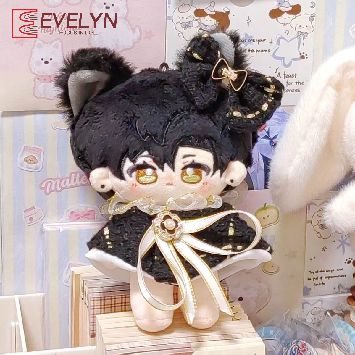 エブリン2スタイル10cmコットン人形服ラブリー・ミニ・クローク（ラブ＆ディープスペース・ザイネ10cmぬいぐるみファンギフト用）