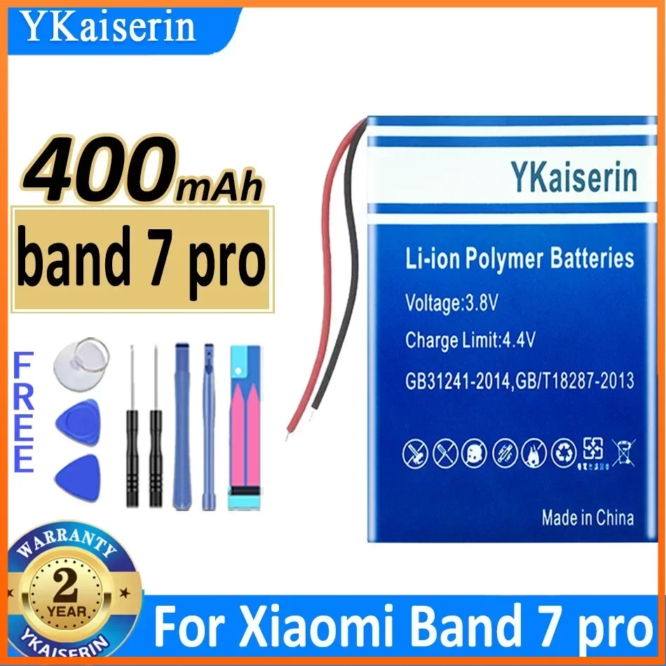 Аккумулятор ykaisсеребрин 310 мАч/400 мАч для сотового телефона Xiaomi Mi Band 1 2 3 4 5 6 7 8 Pro 7Pro 8Pro, Цифровые Батареи + номер отслеживания