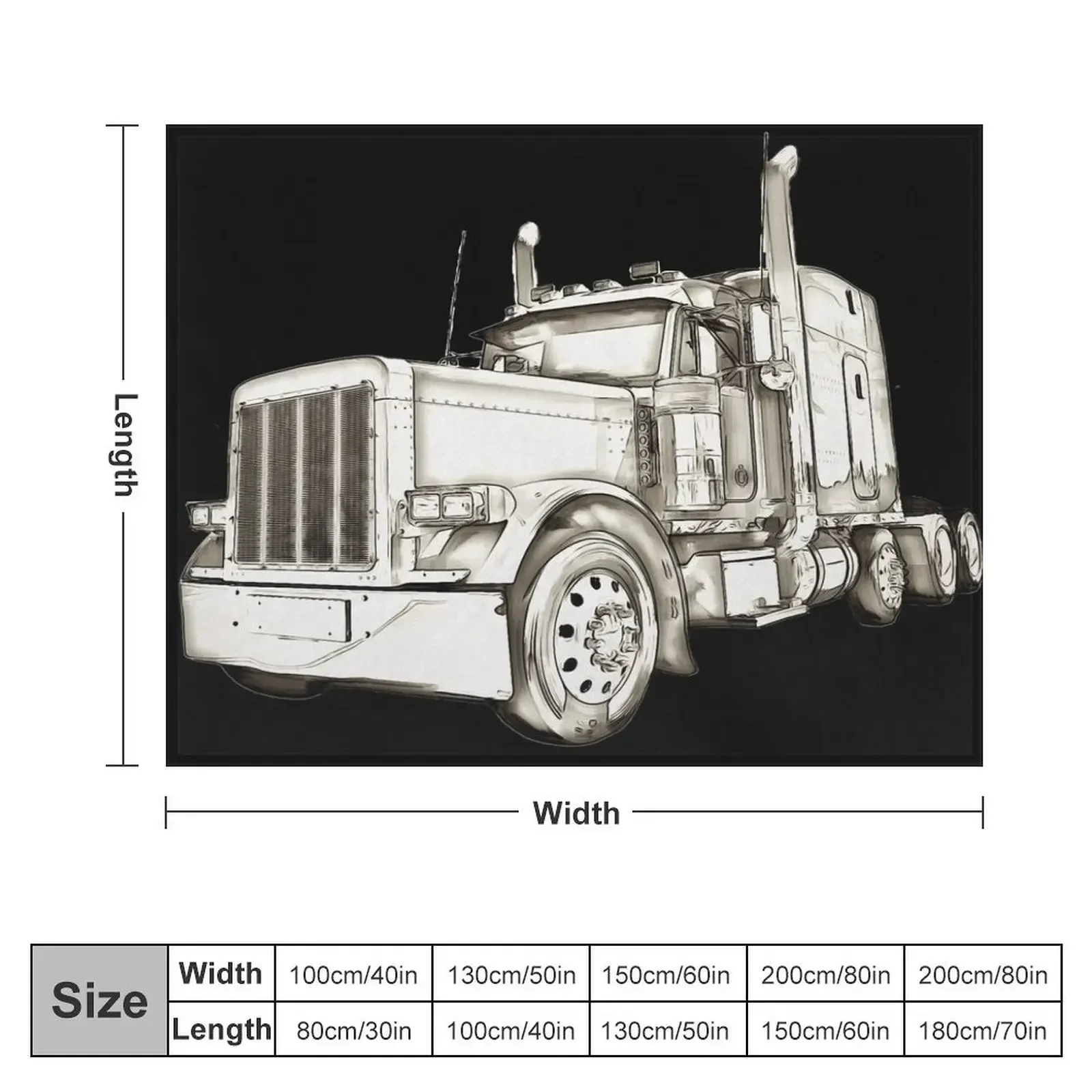 Big American truck or lorry a big rig cartoon artwork Throw Blanket Luxury Brand Plush Blankets