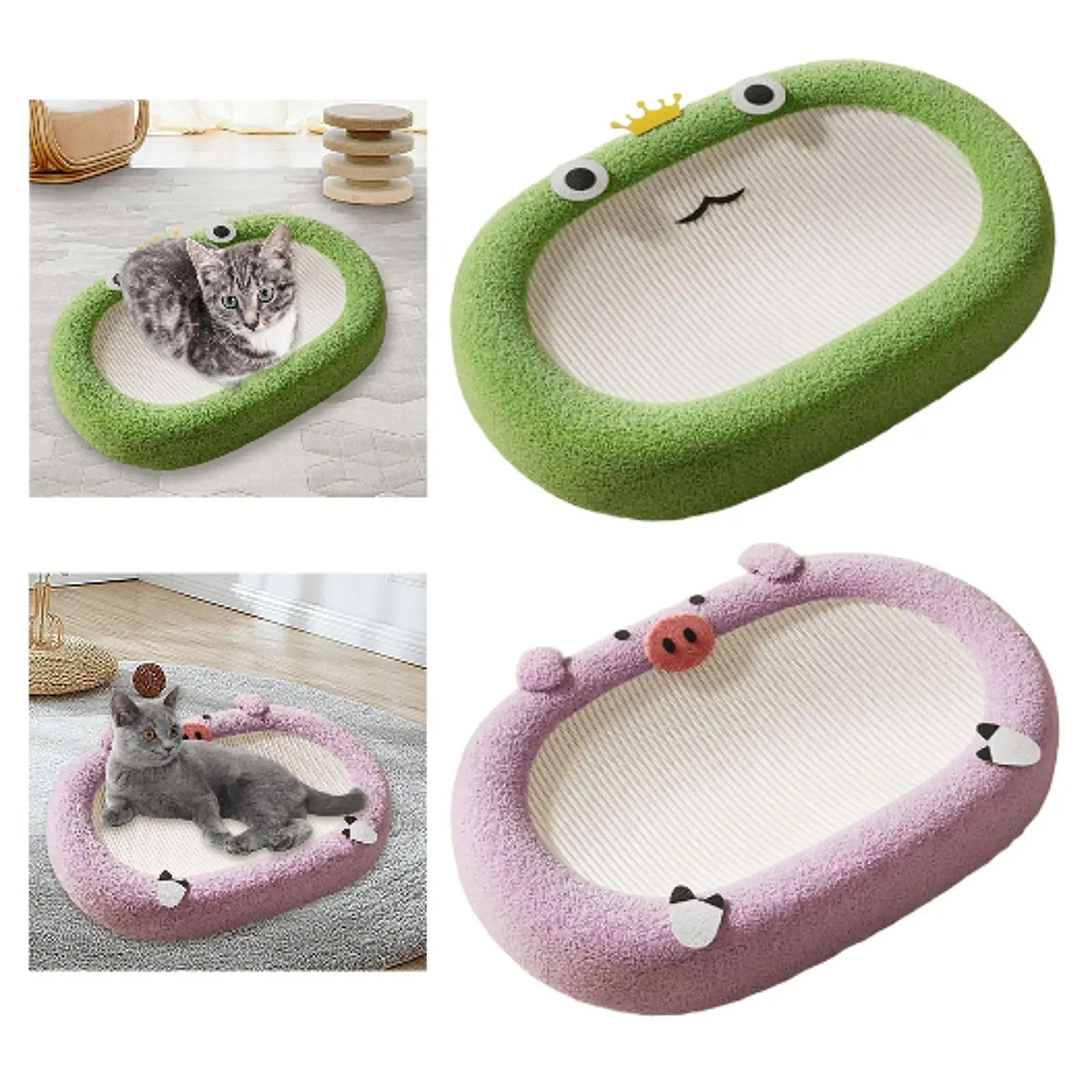 Cat Scratching Bed Oval Pet Supplies Cat Nest Furniture Protector Sisal Cat Scratcher for Kitty Kitten Cats Playing Scratching