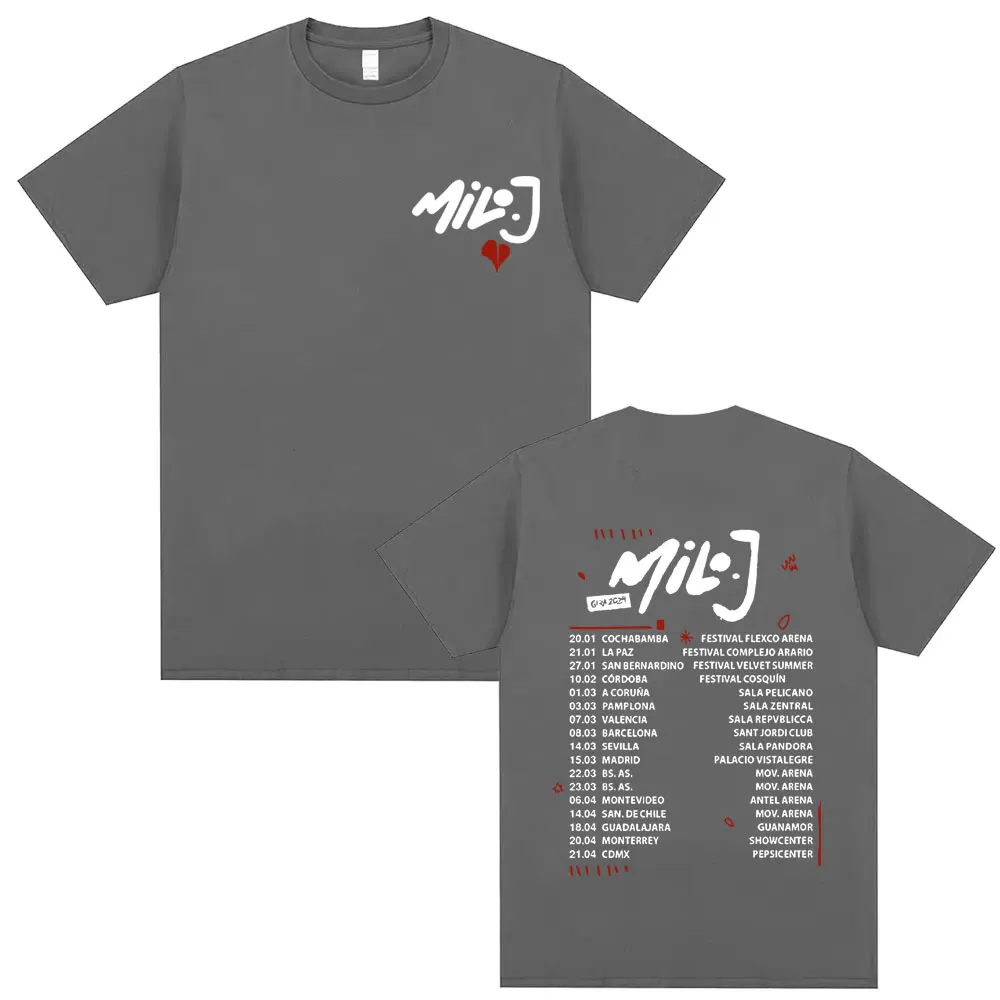 Rapper Milo J Concert Tour 2024 T-shirt Men Women\'s Fashion Music Oversized Cotton T Shirts Unisex Hip Hop Short Sleeve Tshirt