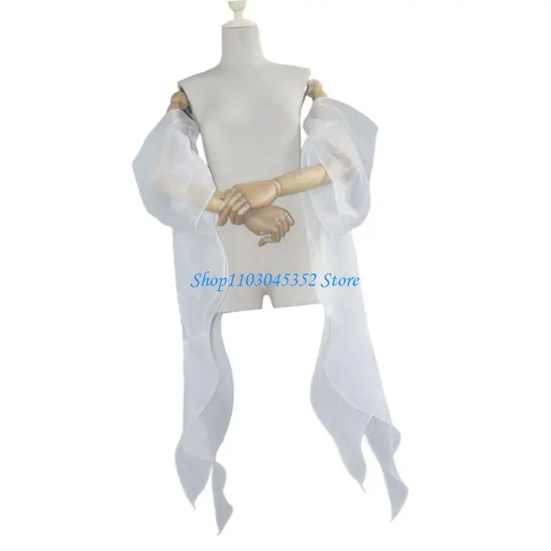 Elegant Wedding Ribbon Sleeves Seethrough Sheer Bridal Armwear Handmade Decorative Arm Coverage for Formal Occasion