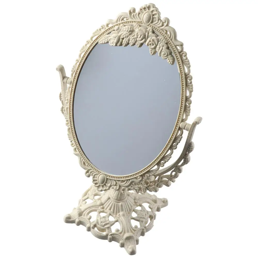 Miroir de maquillage rétro double face, réglable, haute définition, rotation résistante à 360 °, bureau, maison, nouveau