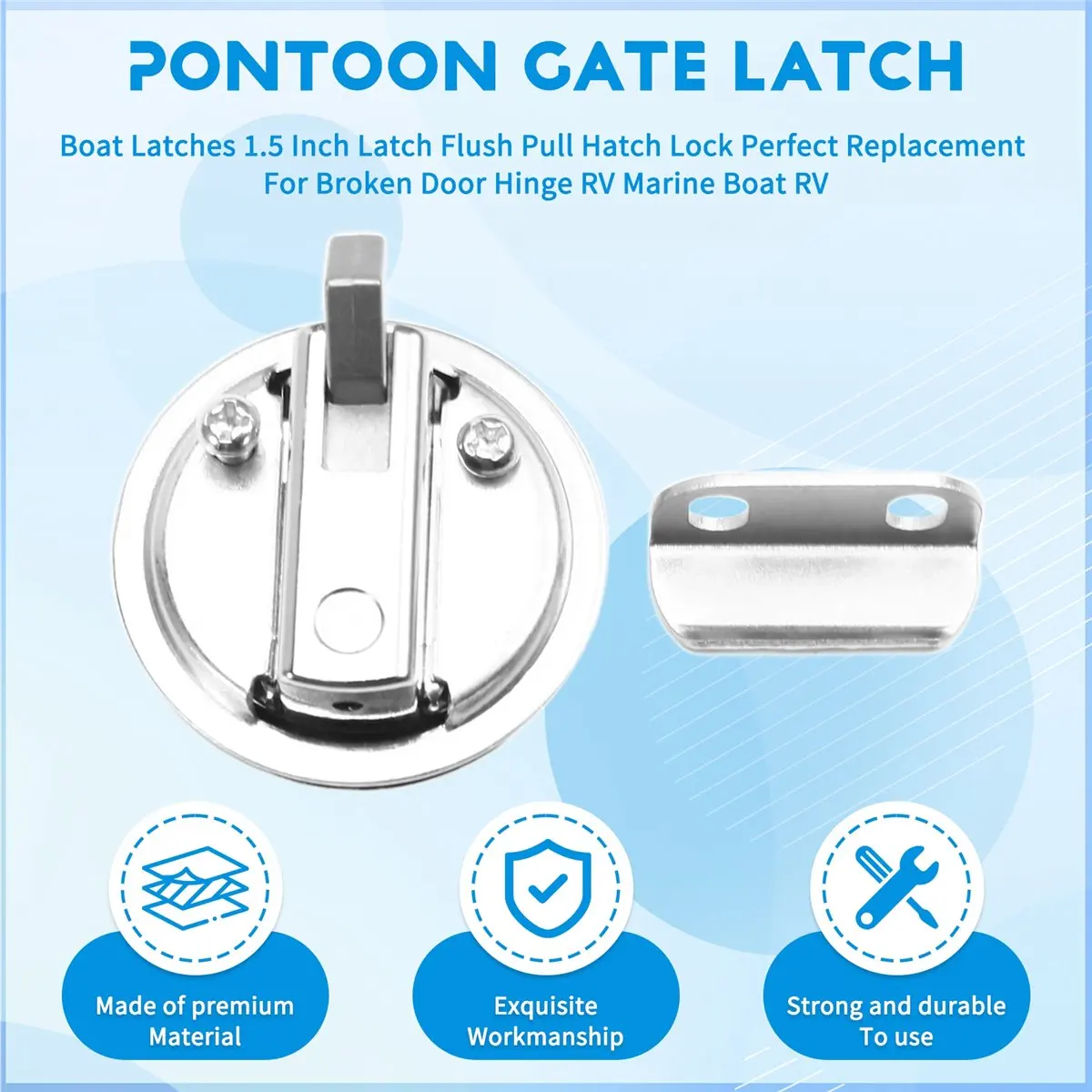 Super Sale Boat Latches 1.5 Inch Latch Flush Pull Hatch Lock Perfect Replacement for Broken Door Hinge RV Marine Boat RV